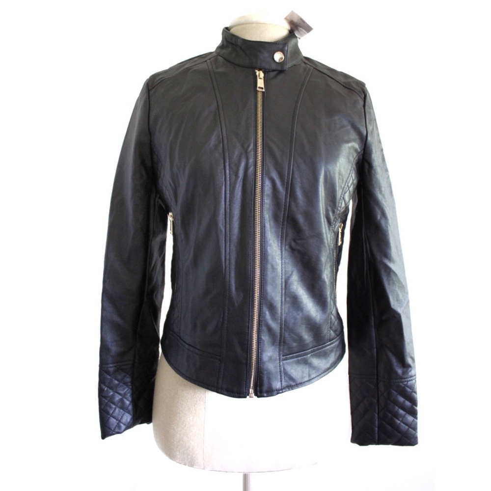 Guess NWT Kanny PU Faux Leather Moto Jacket Small